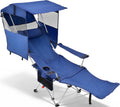 EO Living Oversized Camping Chair with Canopy Navy