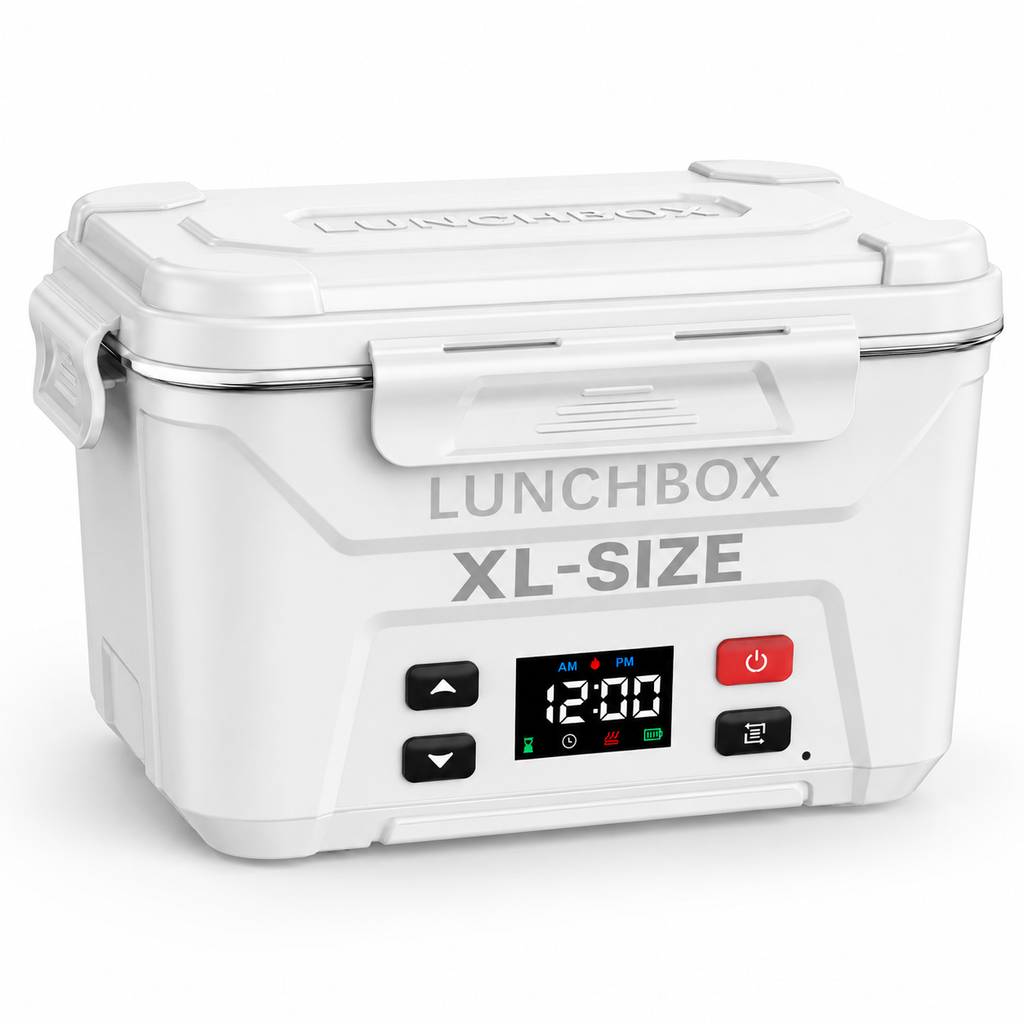 EO Living Heated Lunch Box for Men,White,6.3Cups