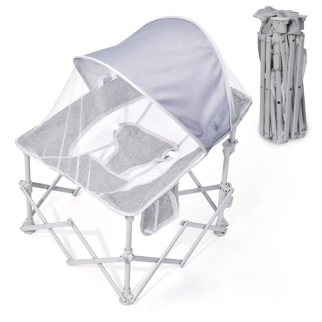 Foldable Baby Beach Chair with Canopy and Mosquito Net