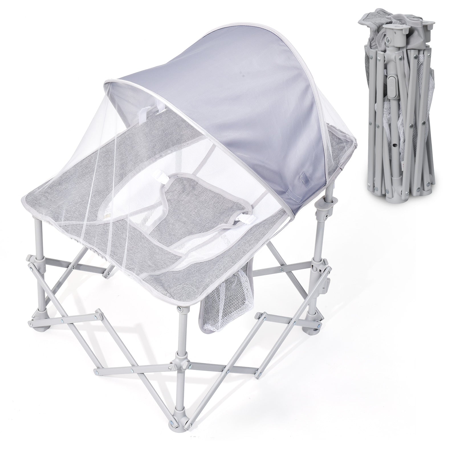 Foldable Baby Beach Chair with Canopy and Mosquito Net