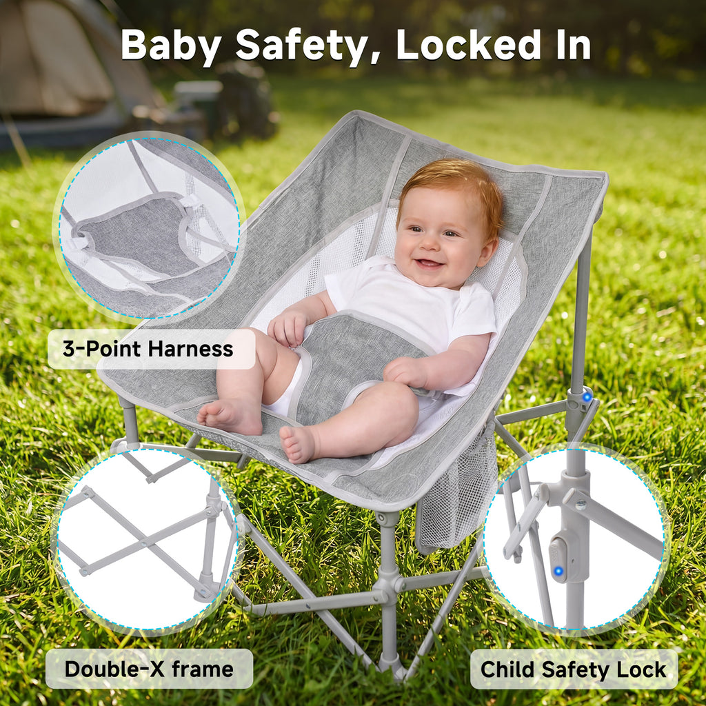 Foldable Baby Beach Chair with Canopy and Mosquito Net