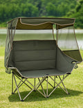 EO Living Double Beach Chair with Canopy Green