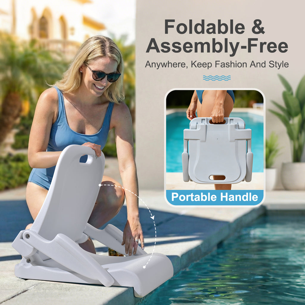EO Living Pool Chairs for in Pool with Armrests Grey