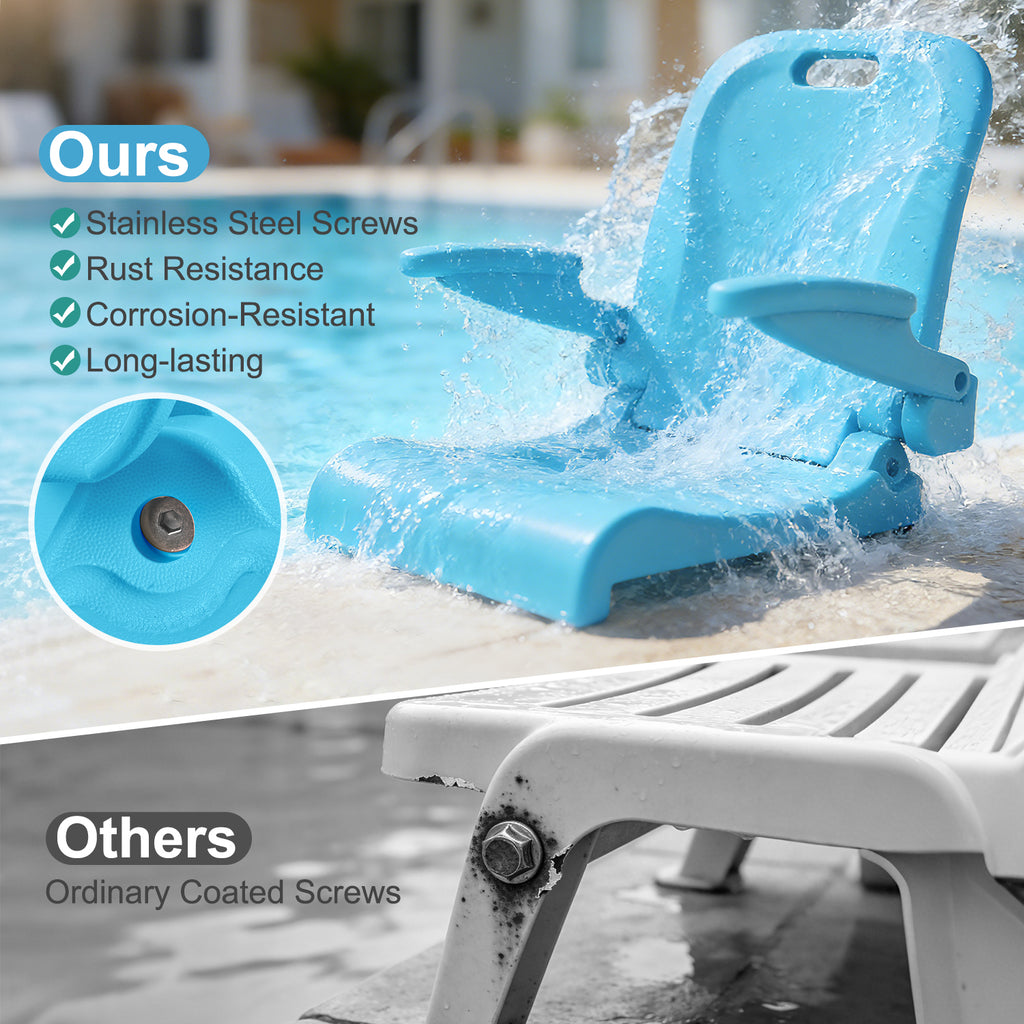 EO LIVING Pool Chairs with Armrests, Foldable Outdoor Chair