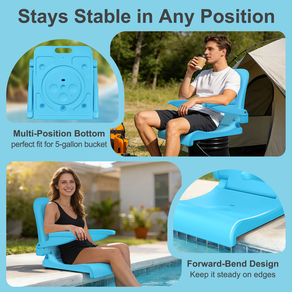 EO LIVING Pool Chairs with Armrests, Foldable Outdoor Chair