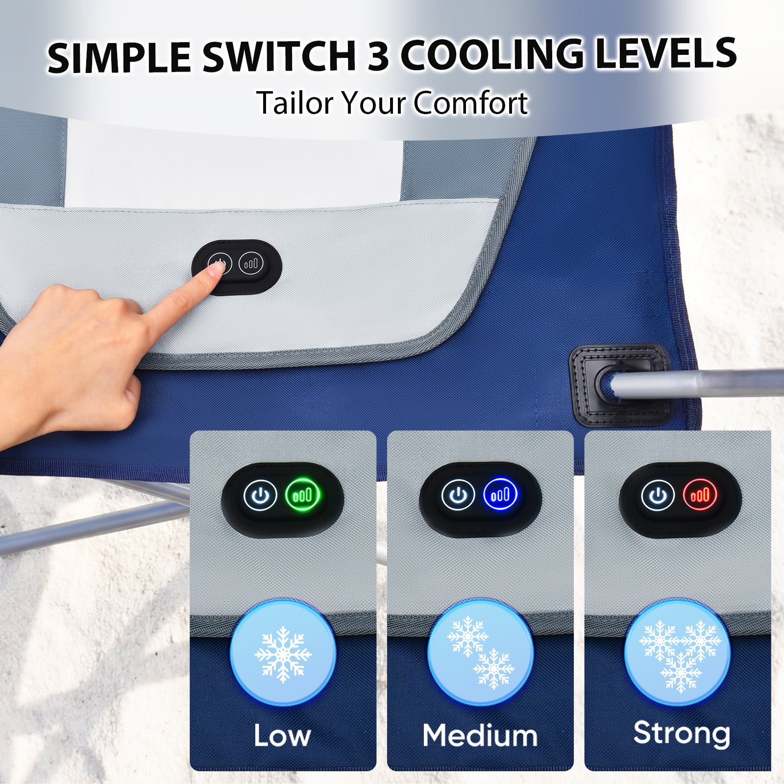 EO Living Compact Cooling Pad for Camping Chairs Light Grey