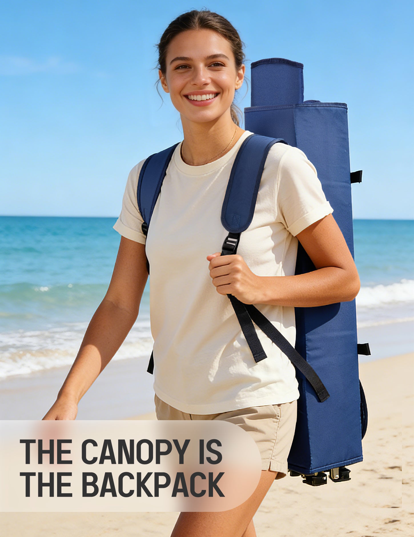 EO Living Canopy Chair with Built-in USB Fan Navy Blue