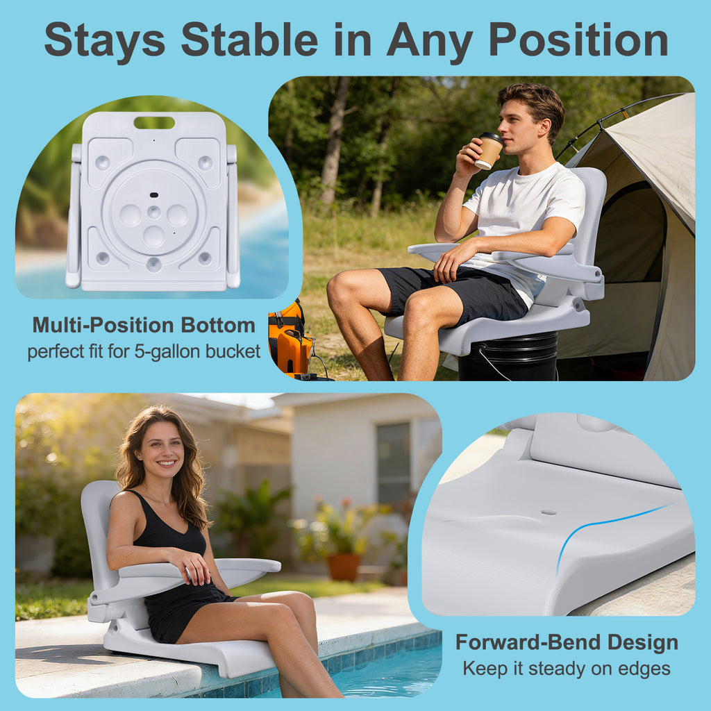 EO Living Pool Chairs for in Pool with Armrests Grey