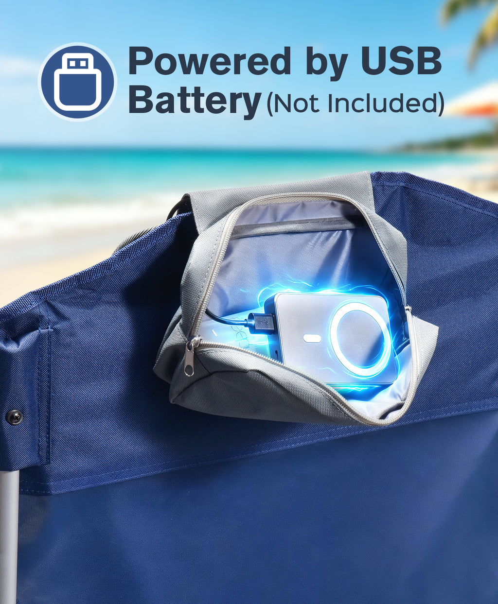 EO Living Portable Cooling Pad for Camping Chairs for Beach Excludes Battery