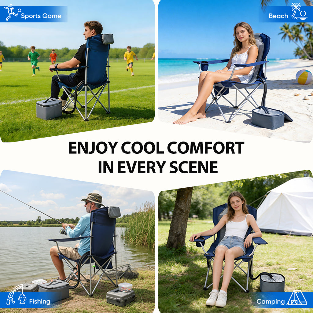 EO Living Compact Cooling Pad for Camping Chairs Light Grey