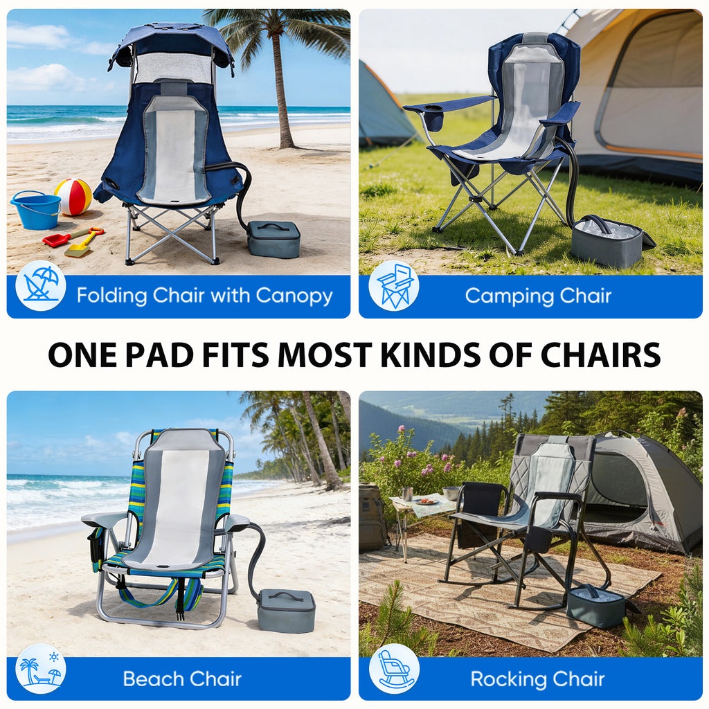 EO Living Compact Cooling Pad for Camping Chairs Light Grey