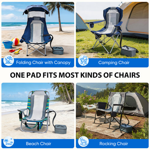 EO Living Compact Cooling Pad for Camping Chairs Light Grey