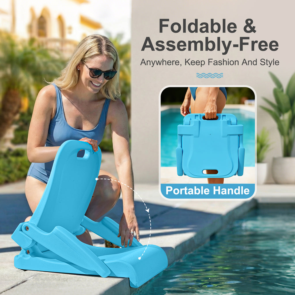 EO LIVING Pool Chairs with Armrests, Foldable Outdoor Chair