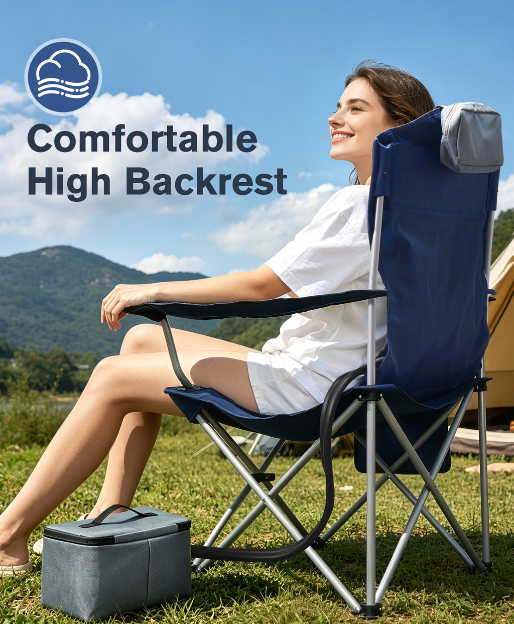 EO LIVING Camping Chair with Cooling Pad