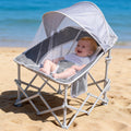 EO Living Foldable Baby Beach Chair with Canopy and Mosquito Net Dark Grey