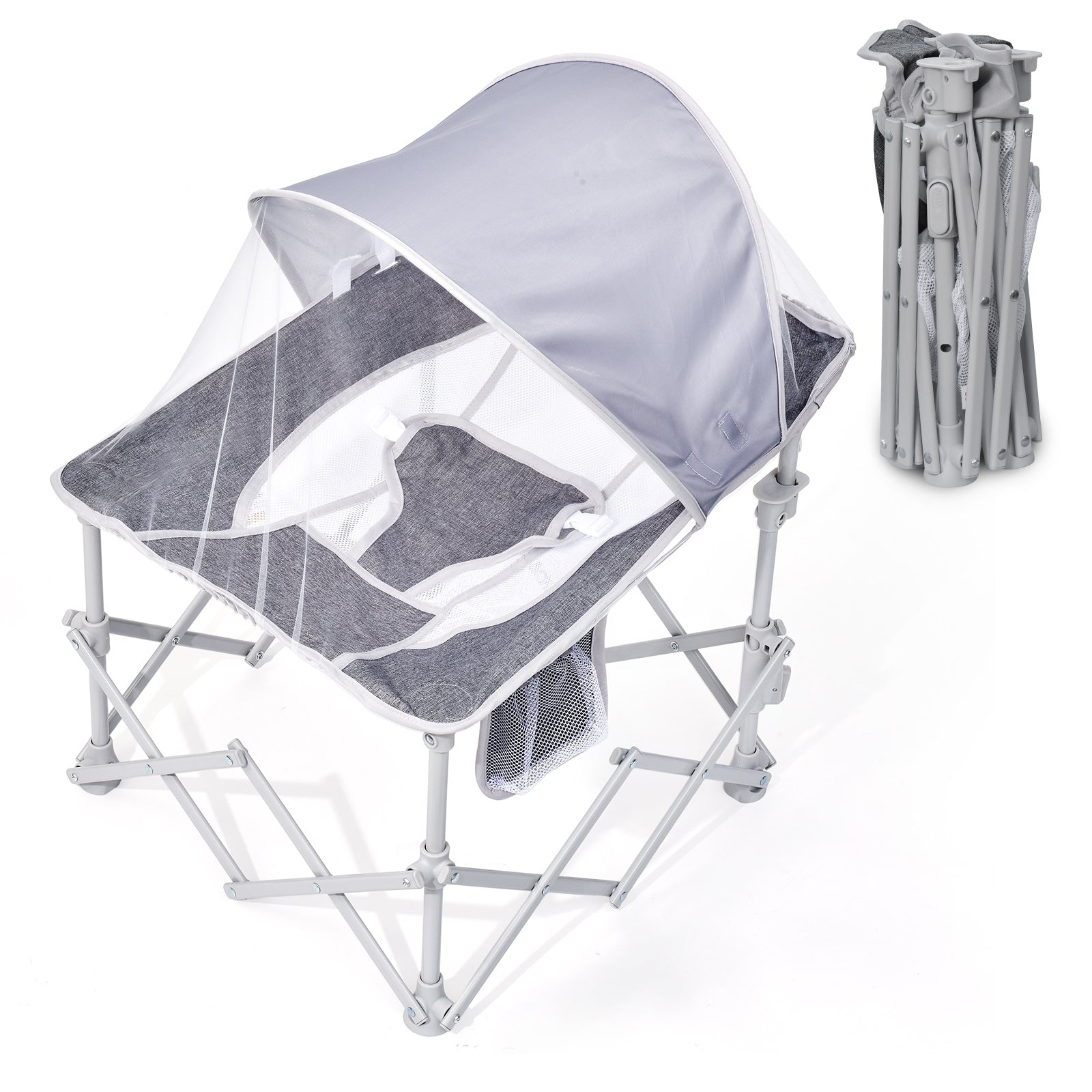Foldable Baby Beach Chair with Canopy and Mosquito Net