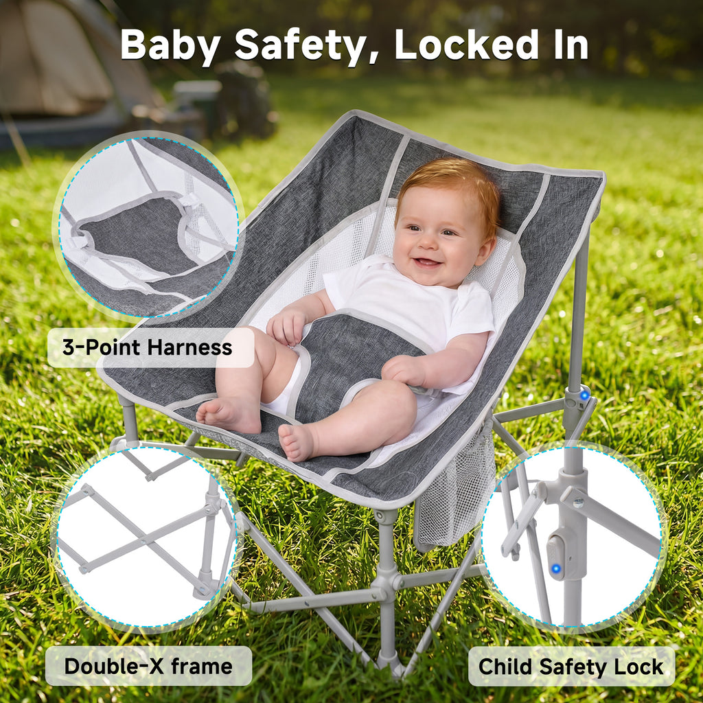 Foldable Baby Beach Chair with Canopy and Mosquito Net