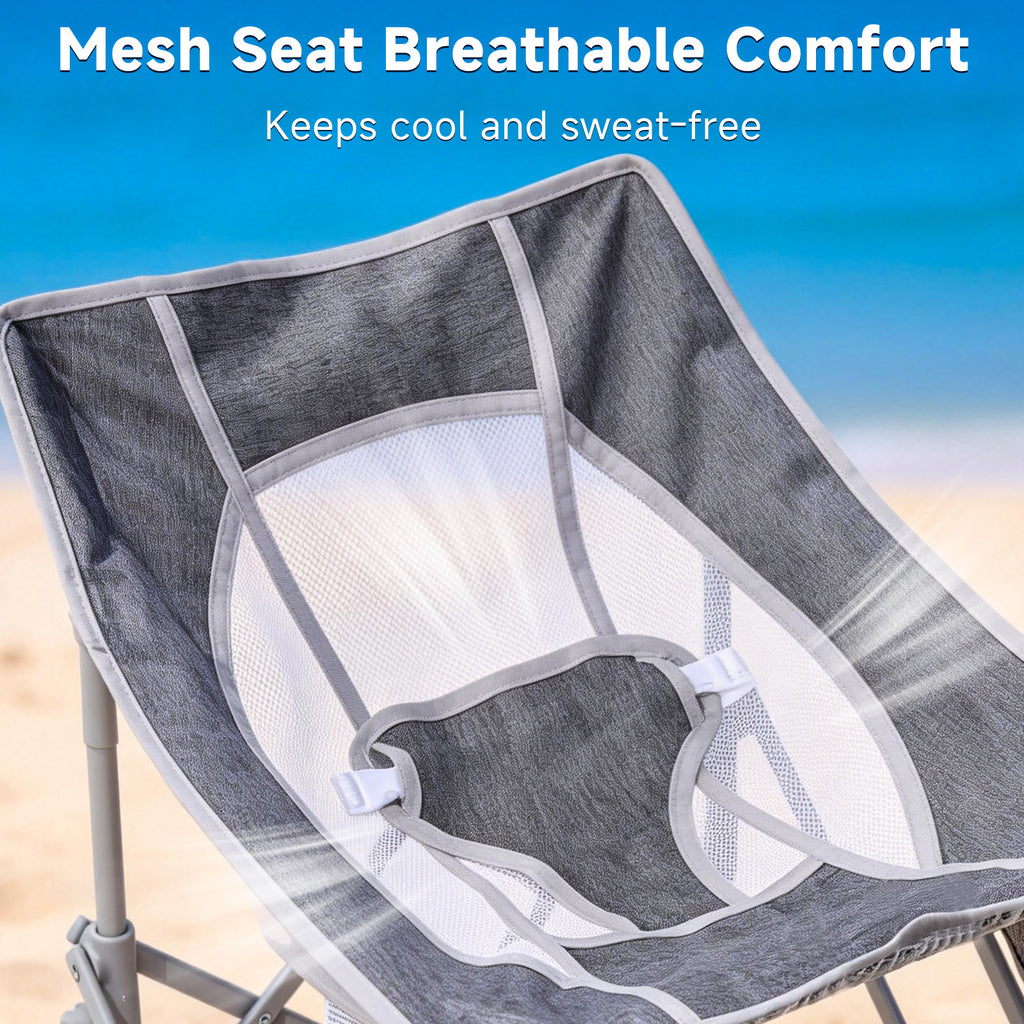 Foldable Baby Beach Chair with Canopy and Mosquito Net