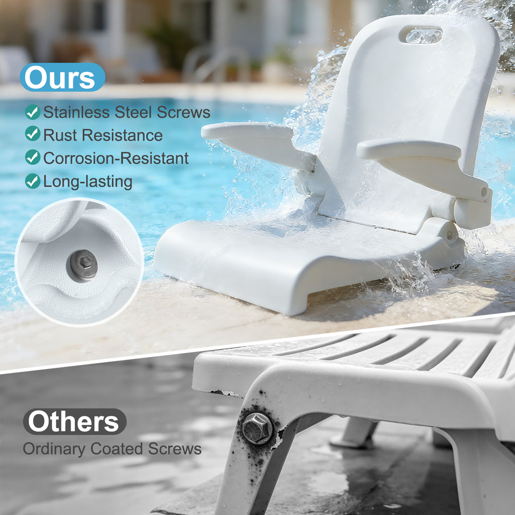 EO LIVING Pool Chairs for in Pool with Armrests, Foldable Outdoor Chair